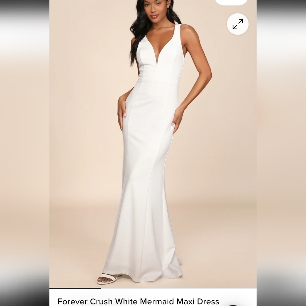 Lulus Forever Crush White Mermaid Maxi Dress